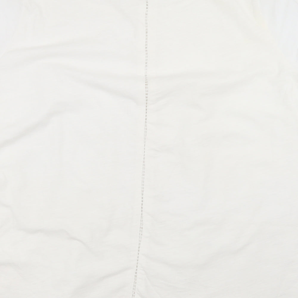 NEXT Womens White   Basic T-Shirt Size 18  - crochet detail