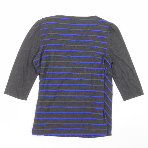 Marks and Spencer Womens Grey Striped  Basic Blouse Size 18