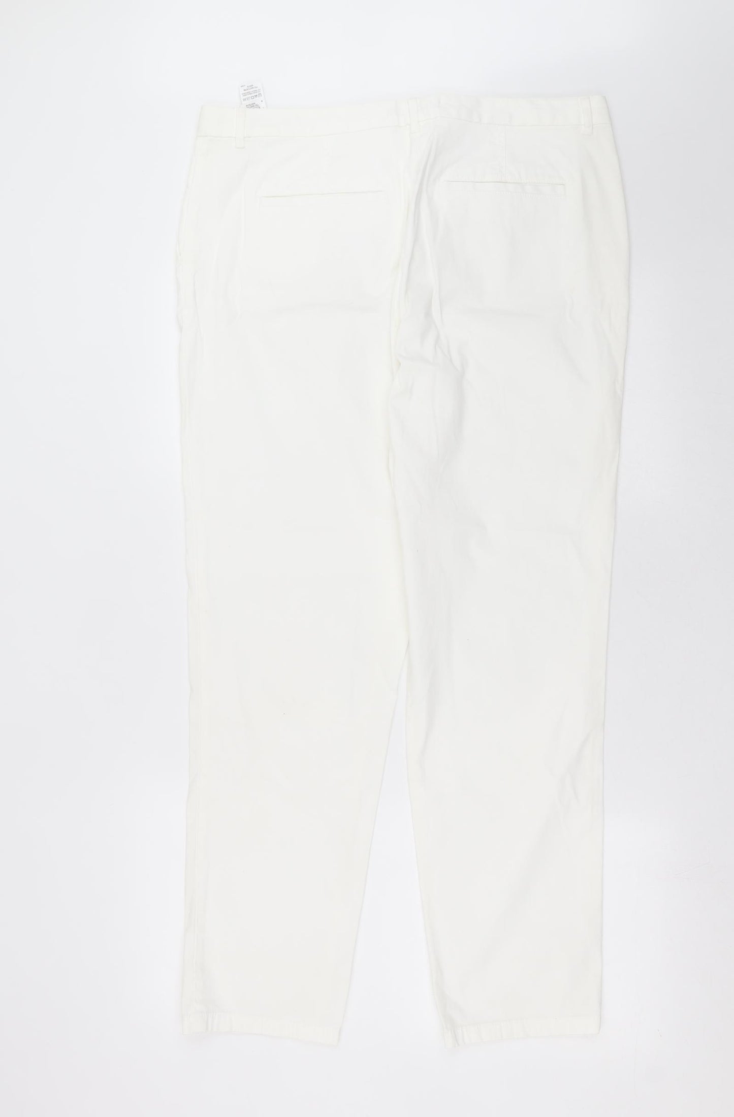 Marks and Spencer Womens White   Chino Trousers Size 14 L29 in