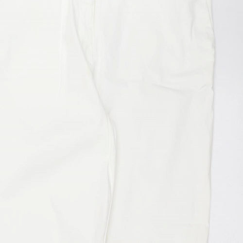 Marks and Spencer Womens White   Chino Trousers Size 14 L29 in