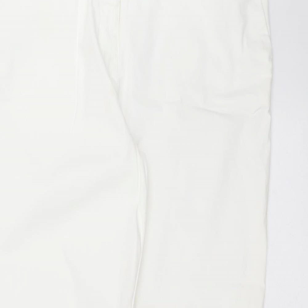 Marks and Spencer Womens White   Chino Trousers Size 14 L29 in