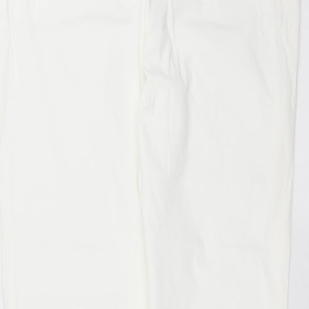 Marks and Spencer Womens White   Chino Trousers Size 14 L29 in