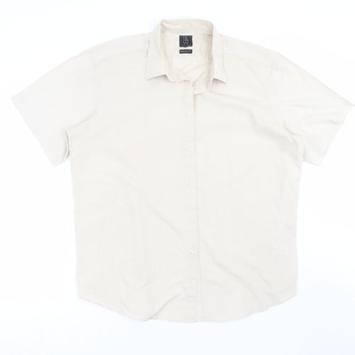 Taylor & Wright Mens Beige    Button-Up Size 17.5