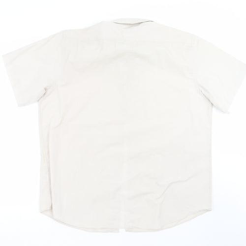 Taylor & Wright Mens Beige    Button-Up Size 17.5