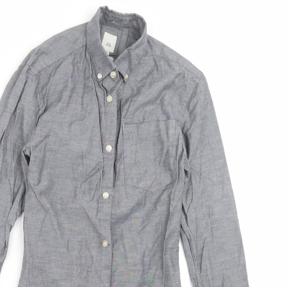 River Island Mens Grey    Button-Up   - muscle fit, 2XS