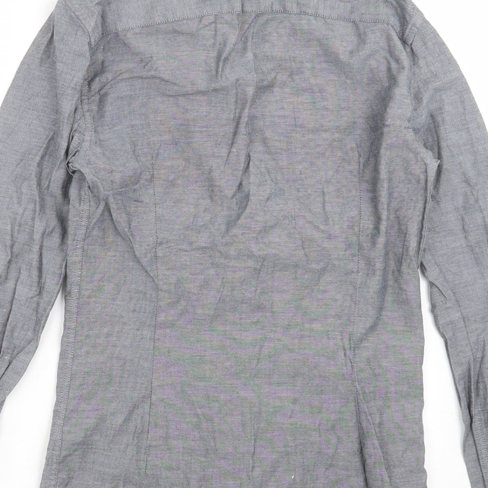 River Island Mens Grey    Button-Up   - muscle fit, 2XS