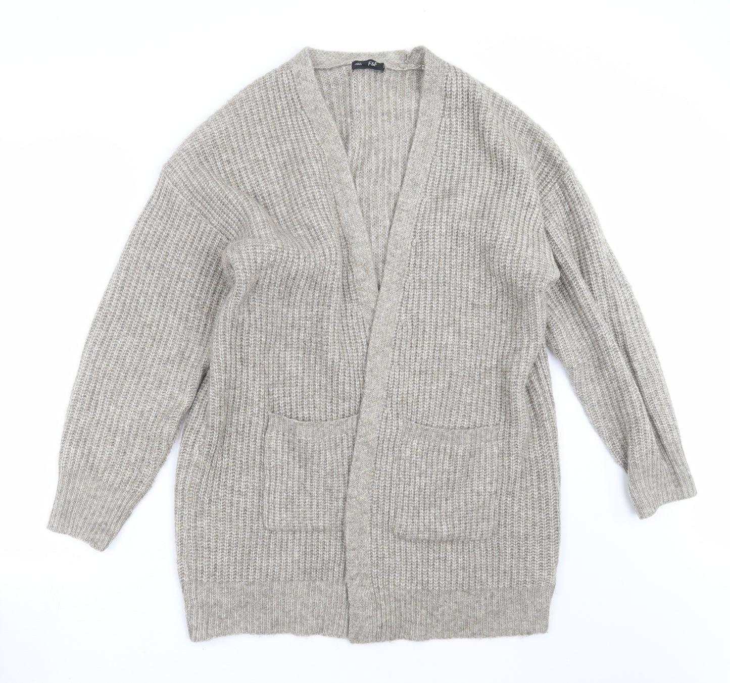 F&F Womens Beige  Knit Cardigan Jumper Size L