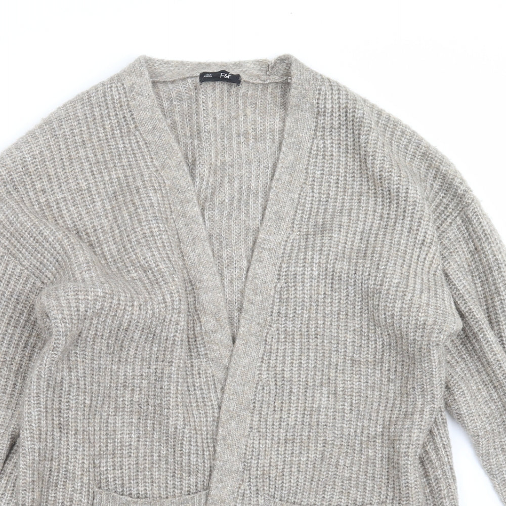 F&F Womens Beige  Knit Cardigan Jumper Size L