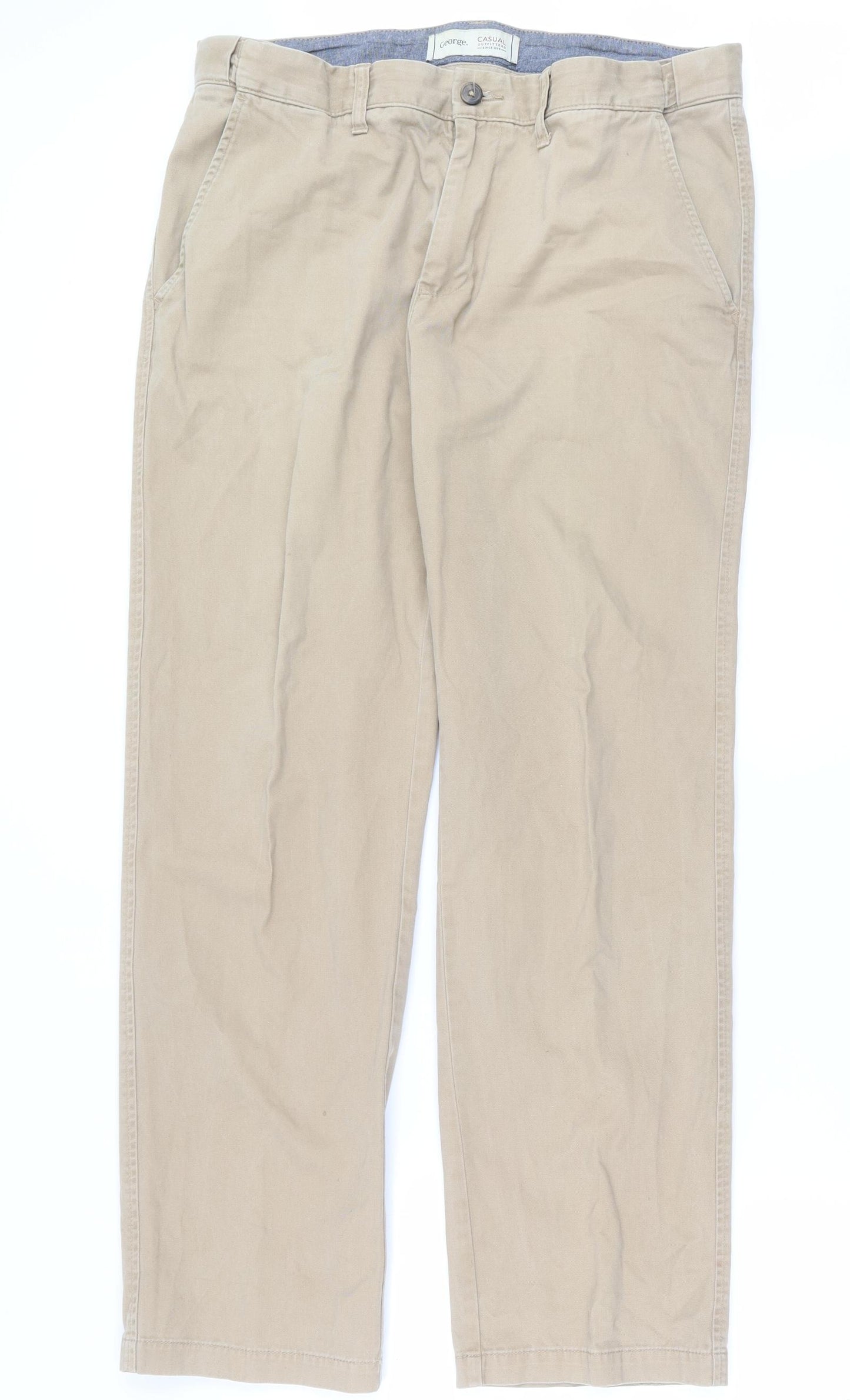 George Mens Beige   Chino Trousers Size 36 in L31 in