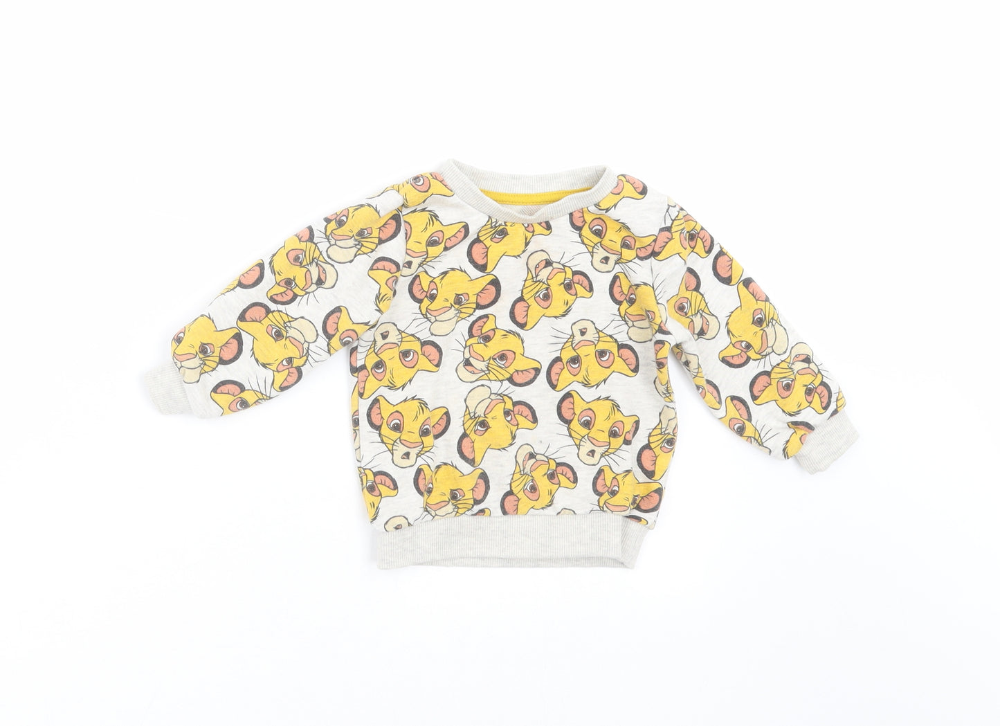 Primark Baby Grey   Pullover Jumper Size 9-12 Months  - Simba Lion King