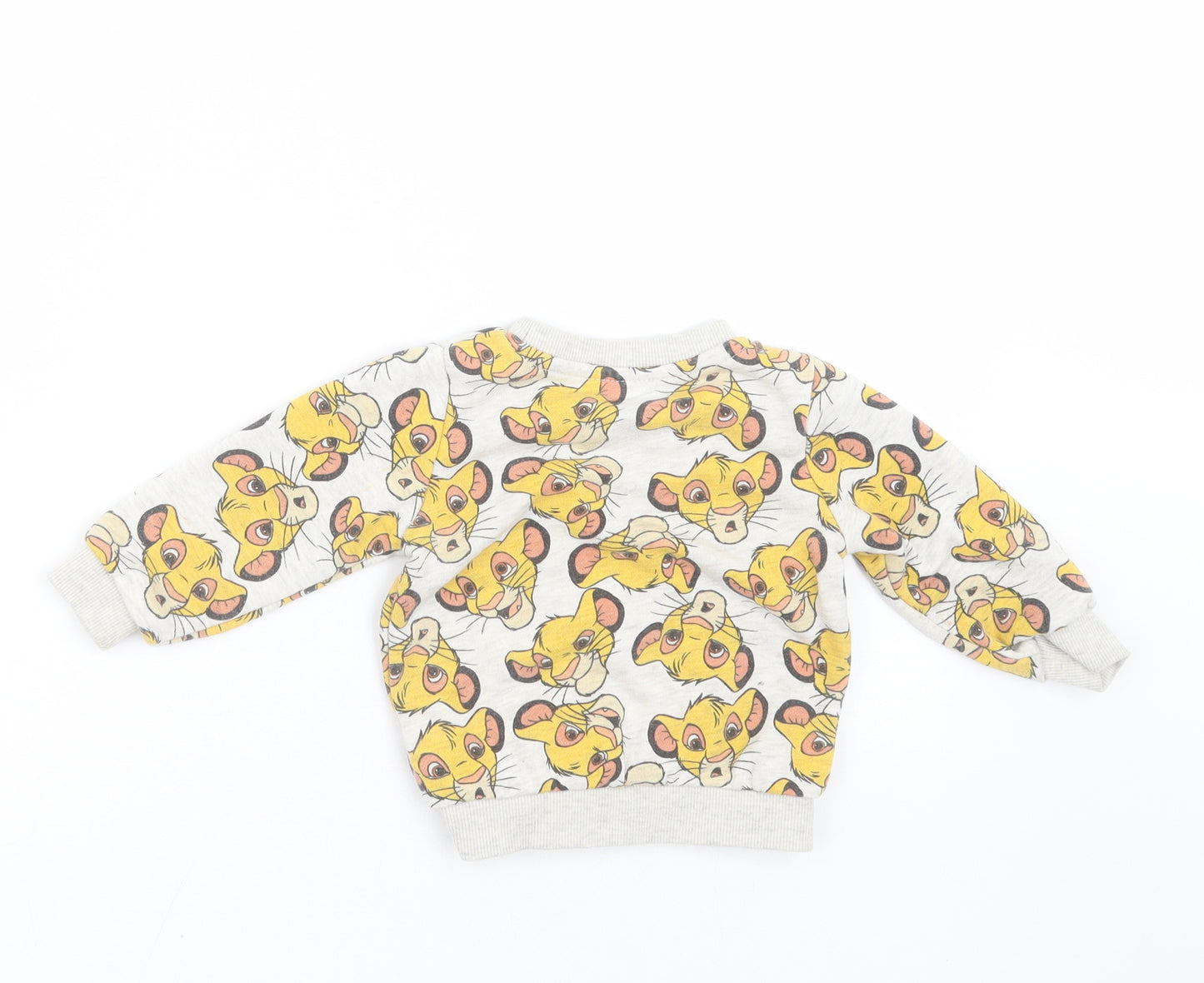 Primark Baby Grey   Pullover Jumper Size 9-12 Months  - Simba Lion King