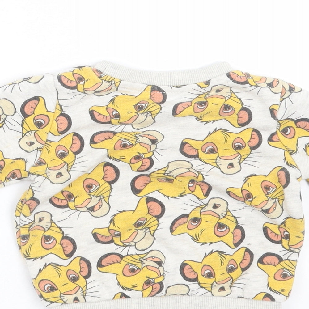 Primark Baby Grey   Pullover Jumper Size 9-12 Months  - Simba Lion King