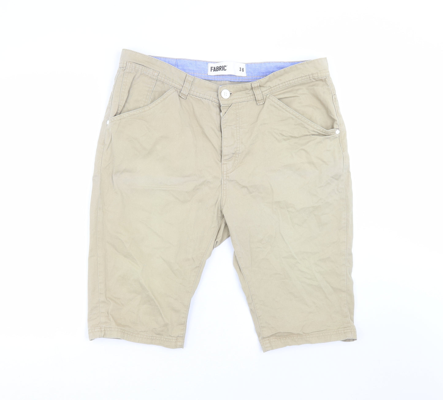 Fabric Mens Beige   Bermuda Shorts Size 36 in
