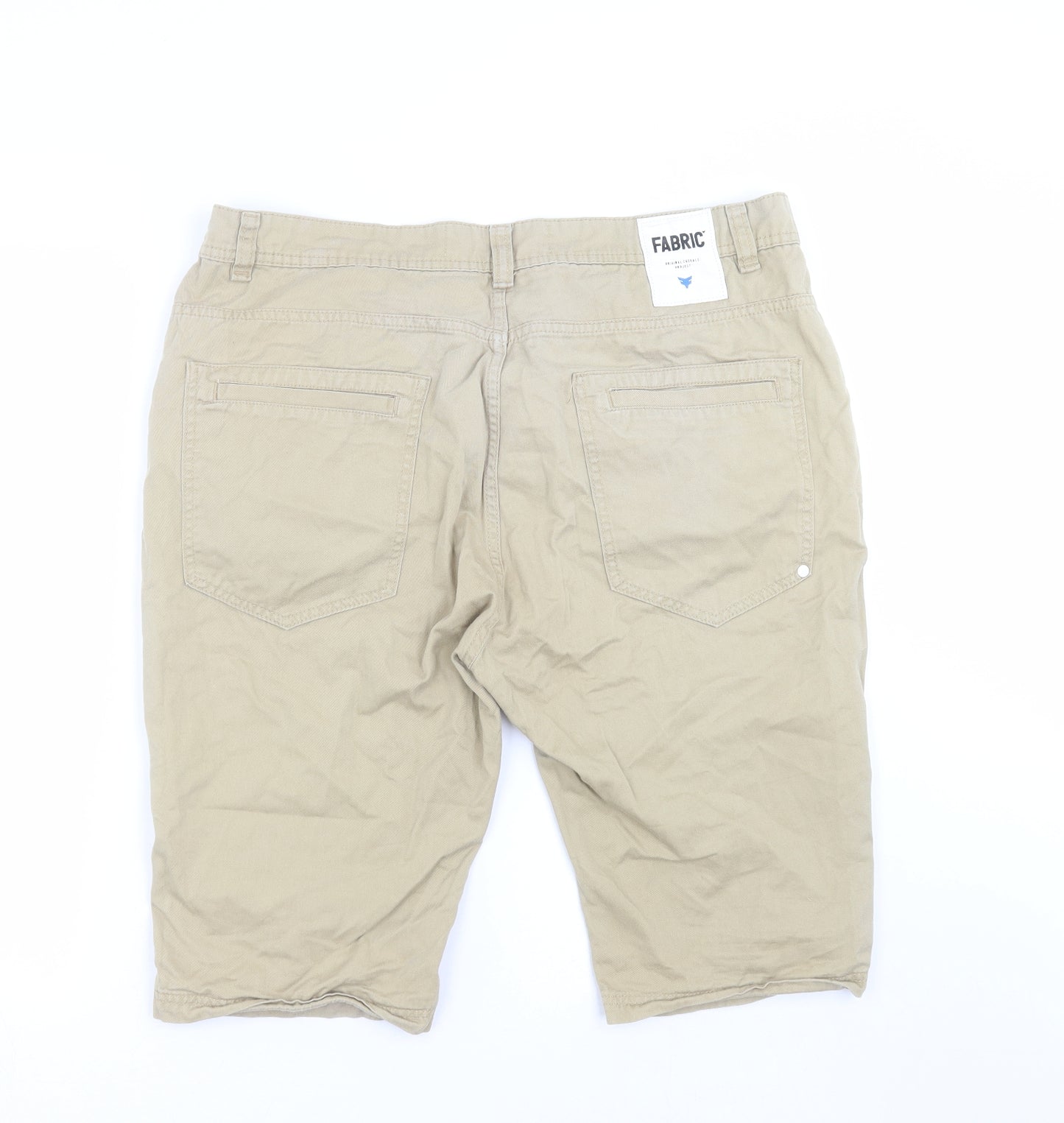 Fabric Mens Beige   Bermuda Shorts Size 36 in