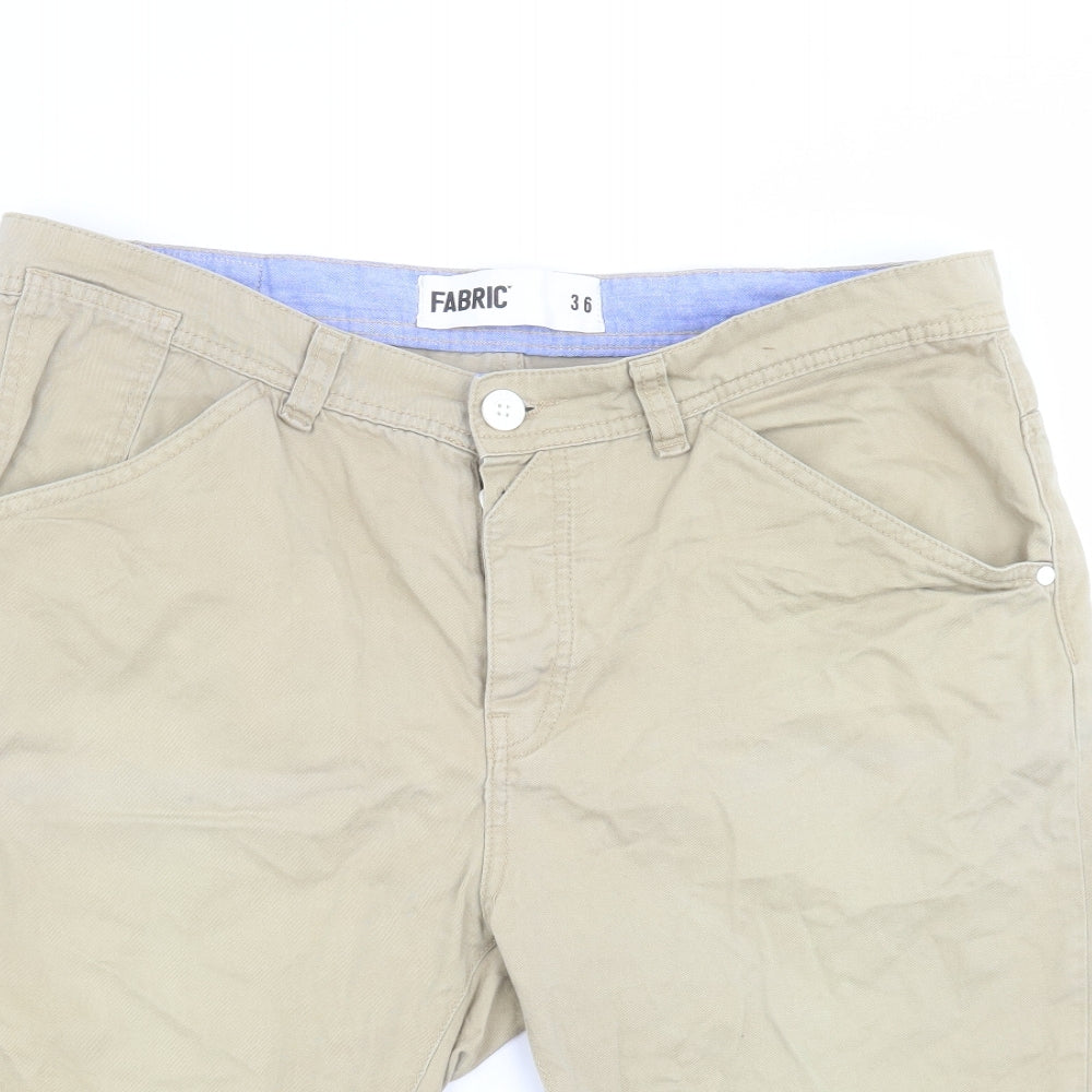 Fabric Mens Beige   Bermuda Shorts Size 36 in