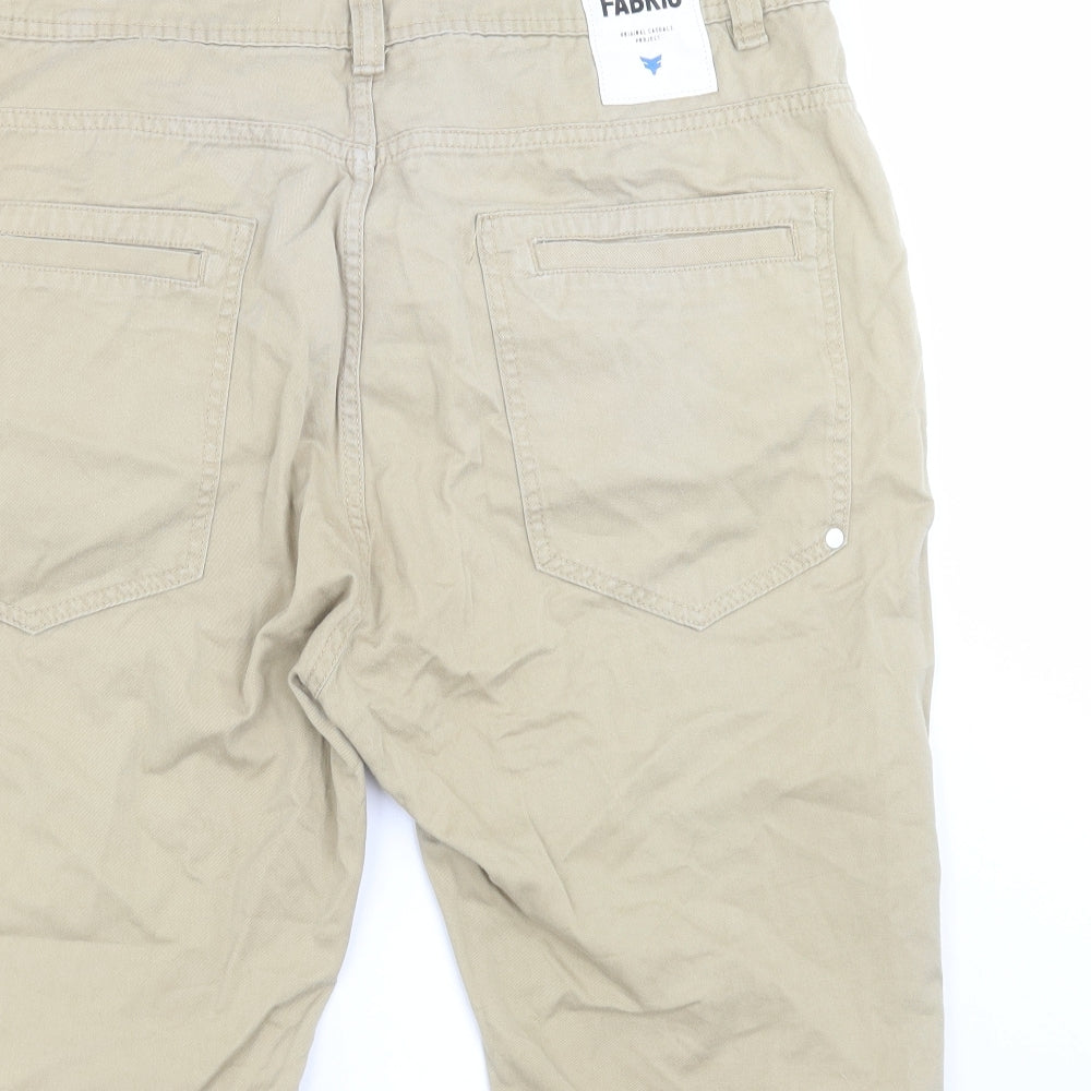 Fabric Mens Beige   Bermuda Shorts Size 36 in