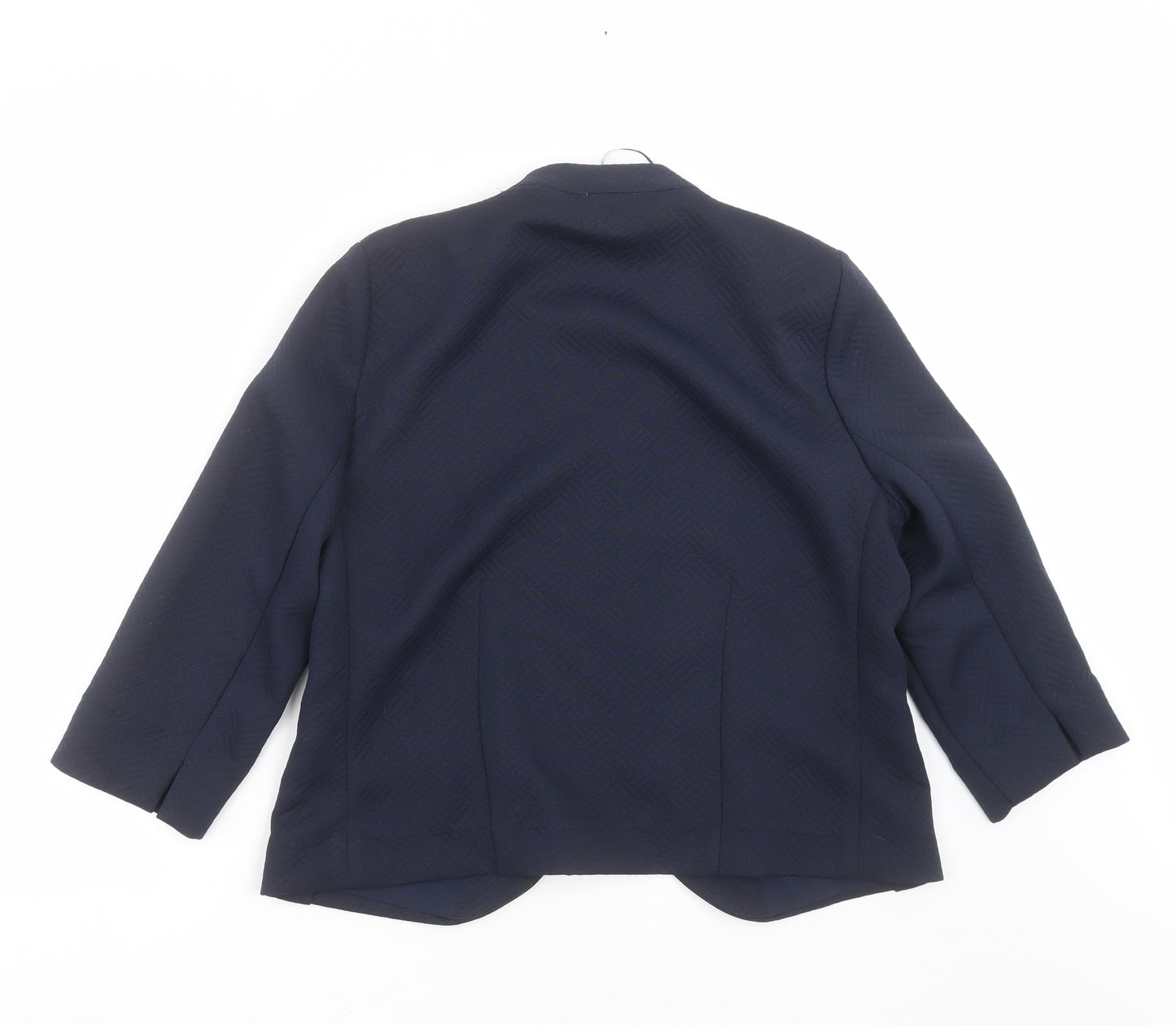 Eastex Womens Blue Geometric  Jacket Suit Jacket Size 14