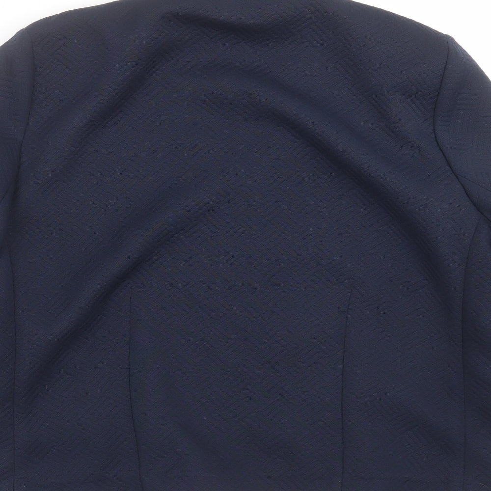 Eastex Womens Blue Geometric  Jacket Suit Jacket Size 14