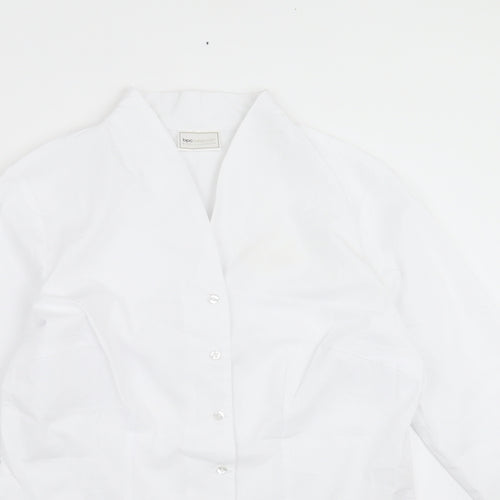 BCP Collection Womens White   Basic Button-Up Size 14