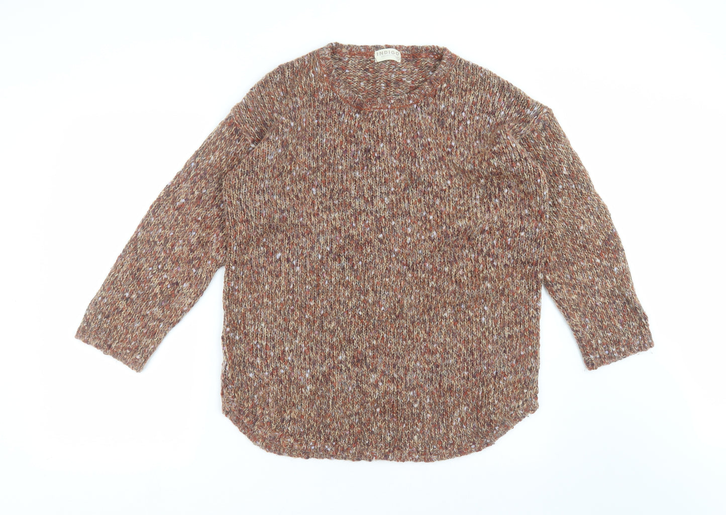 Indigo Collection Womens Brown  Knit Pullover Jumper Size 18