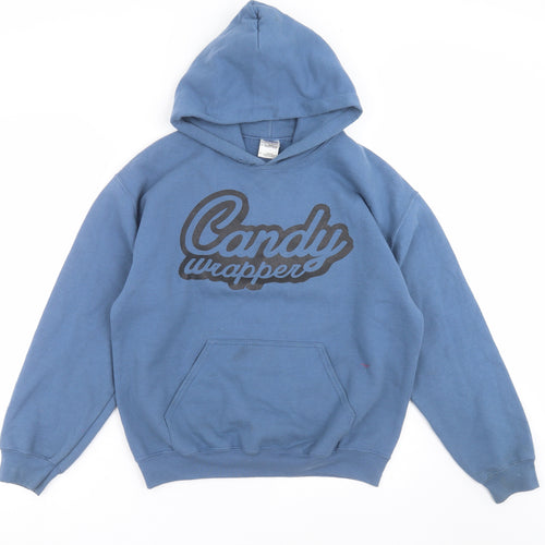 Gildan Womens Blue   Pullover Hoodie Size M  - candy wrapper