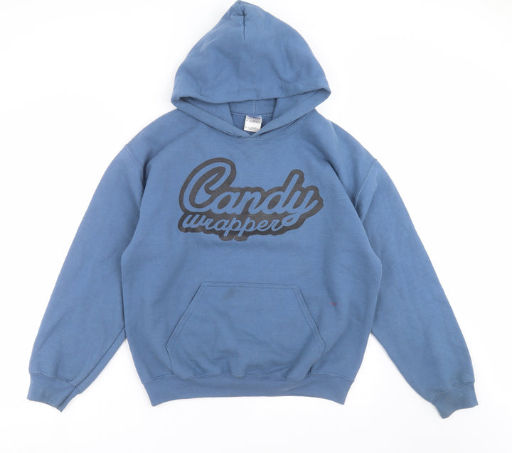 Gildan Womens Blue Pullover Hoodie Size M - candy wrapper