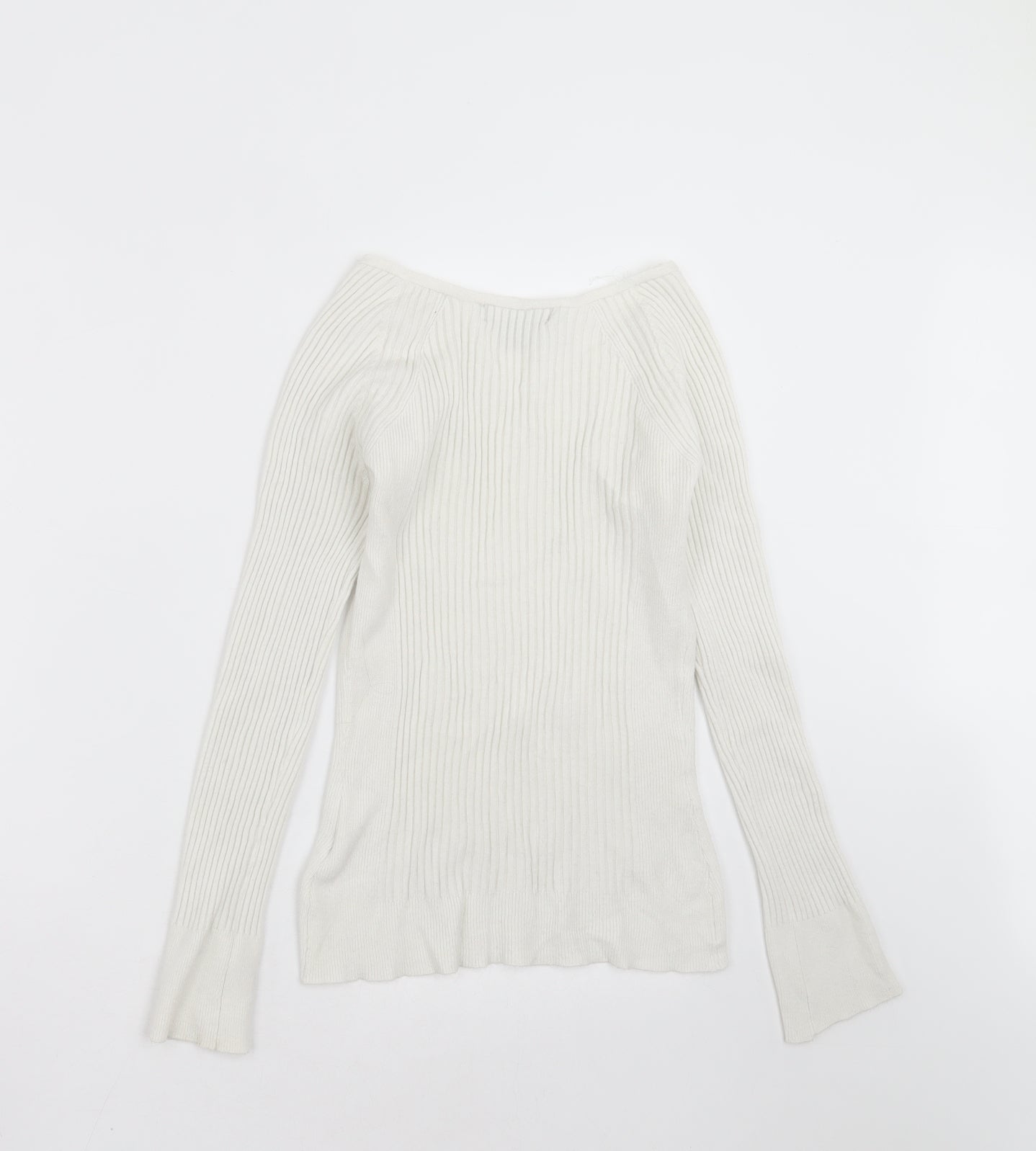 Primark Womens White Striped  Pullover Jumper Size S