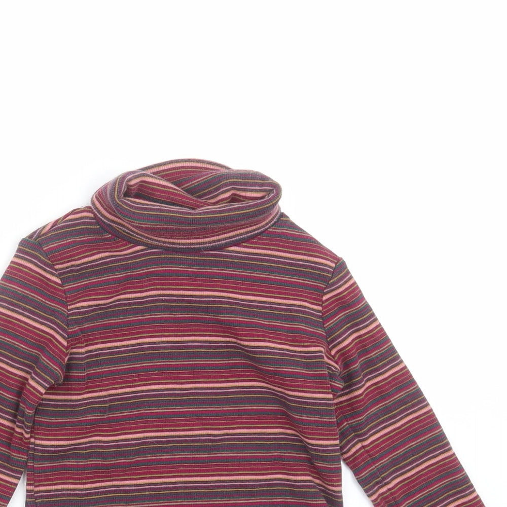 NEXT Girls Purple Striped  Basic T-Shirt Size 4-5 Years