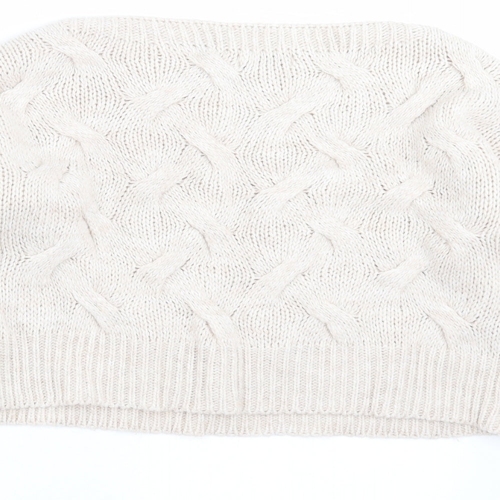 Luisa Ricci Womens Beige  Knit Pullover Jumper Size S  - cropped