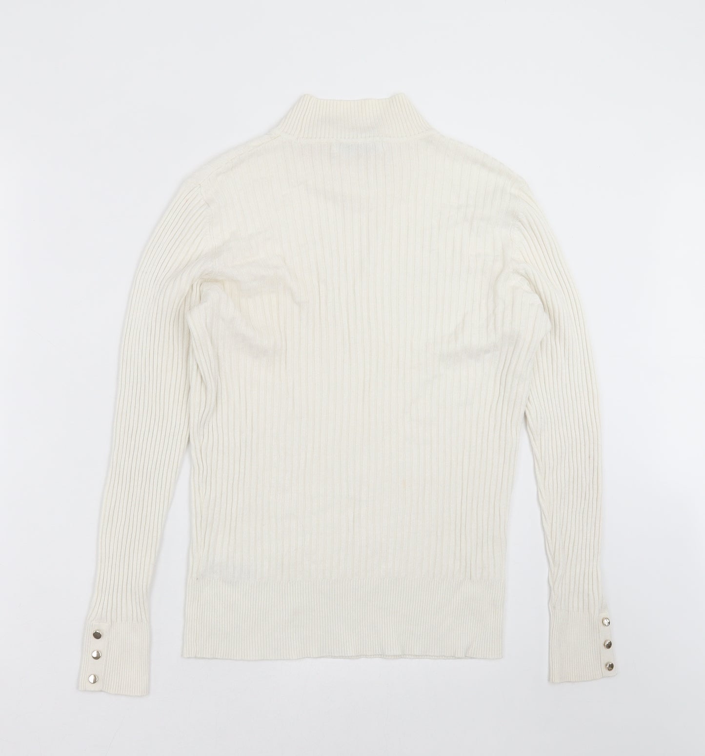 Nutmeg Womens Ivory Striped  Pullover Jumper Size 16