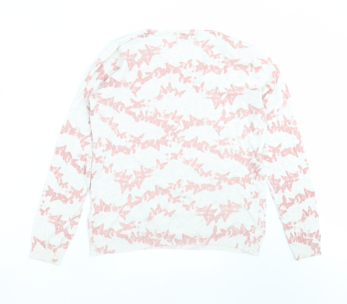 Marks and Spencer Womens Grey  Knit Pullover Jumper Size 12  - BUTTERFLIES