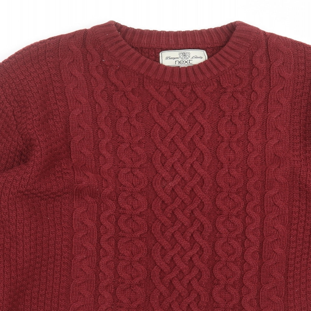 NEXT Mens Purple  Knit Pullover Jumper Size L  - burgundy