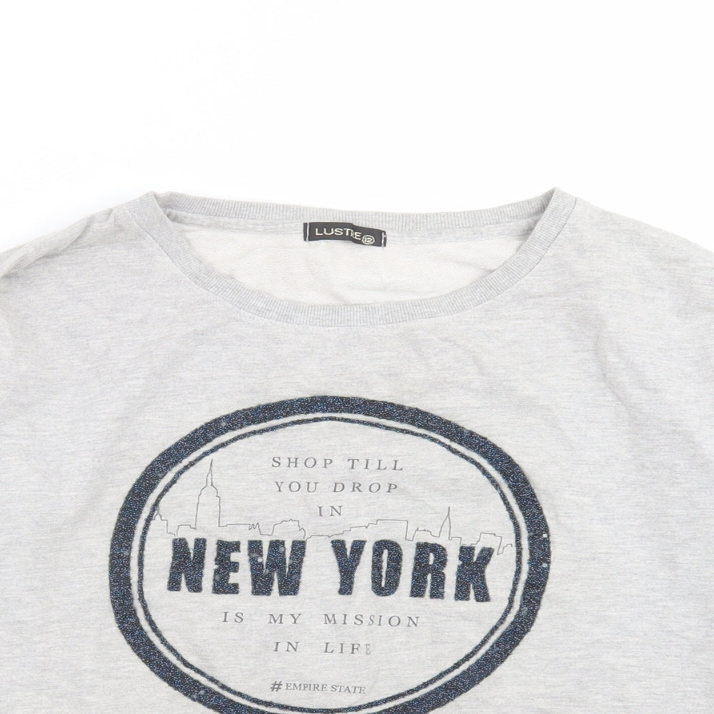 Lustre Womens Grey   Pullover Sweatshirt Size 12  - new york