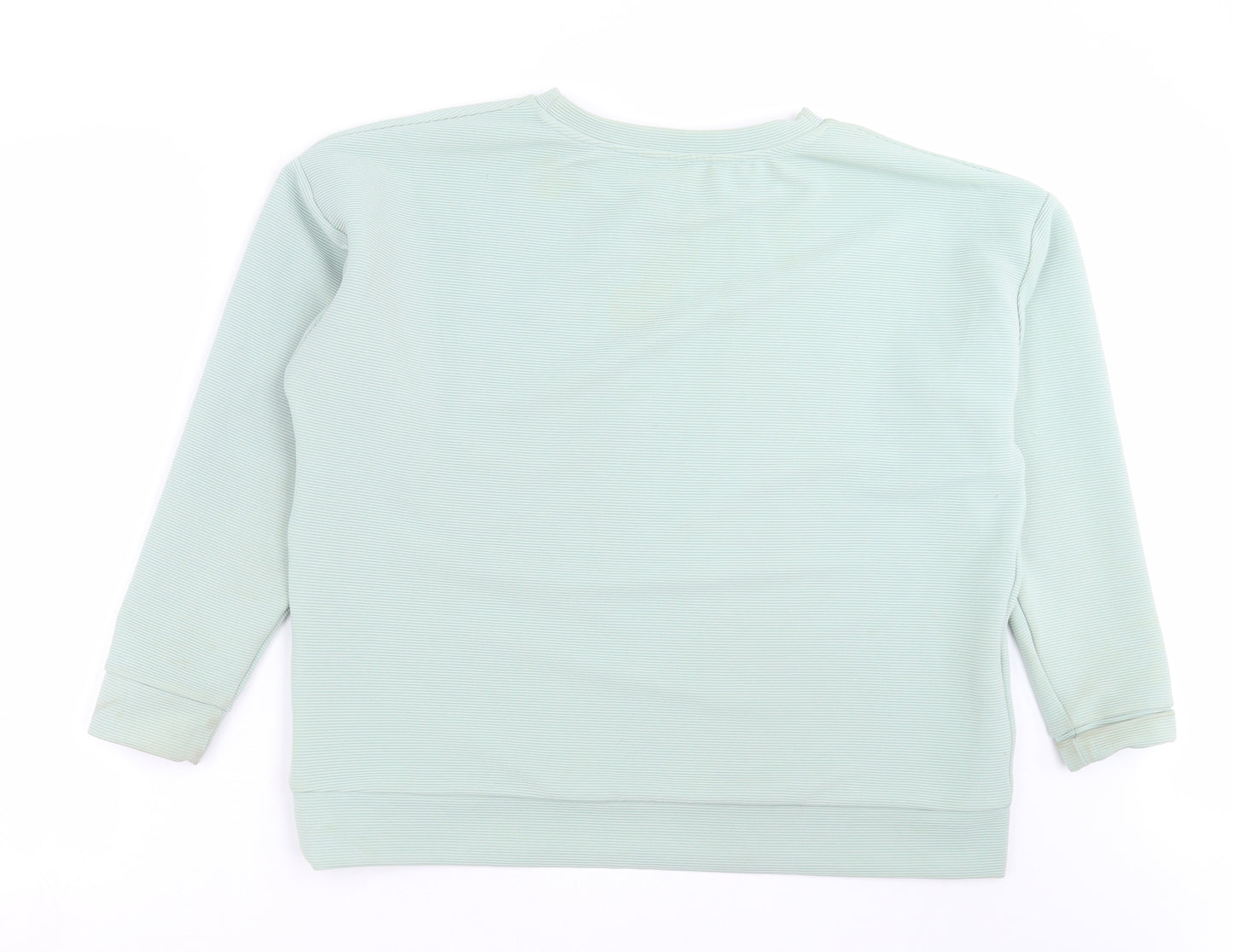 F&F Womens Green Striped  Pullover Sweatshirt Size 18