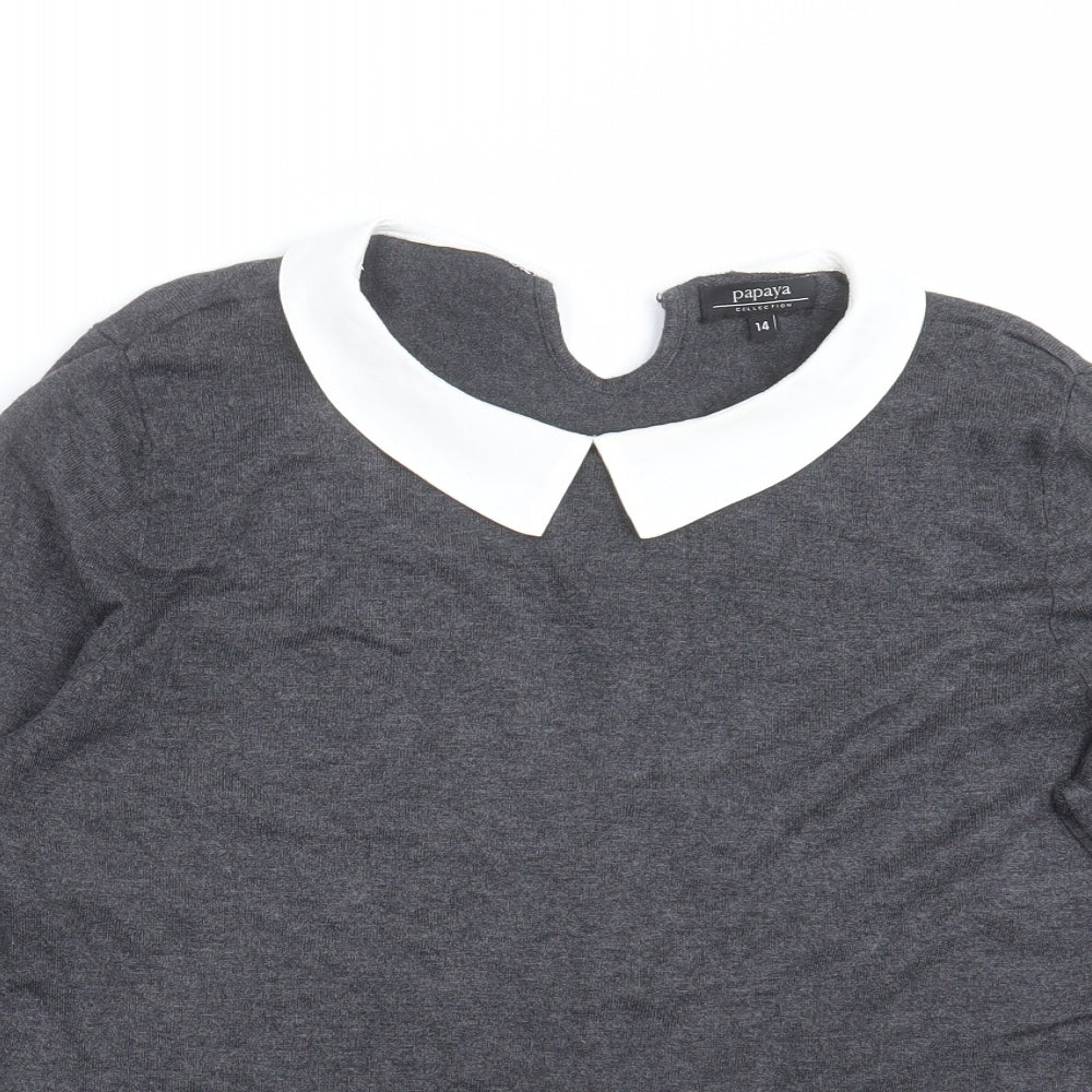 Papaya Womens Grey   Pullover Jumper Size 14