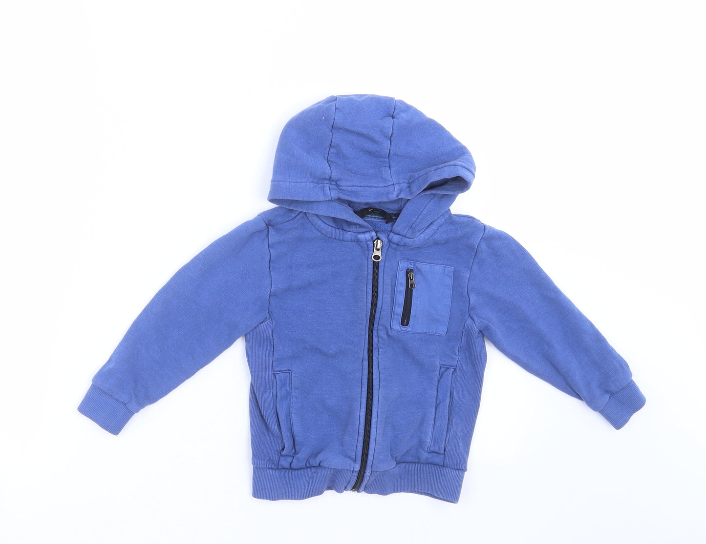 George Boys Blue   Full Zip Hoodie Size 2-3 Years