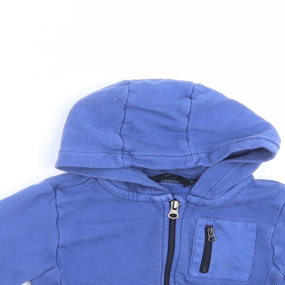 George Boys Blue   Full Zip Hoodie Size 2-3 Years