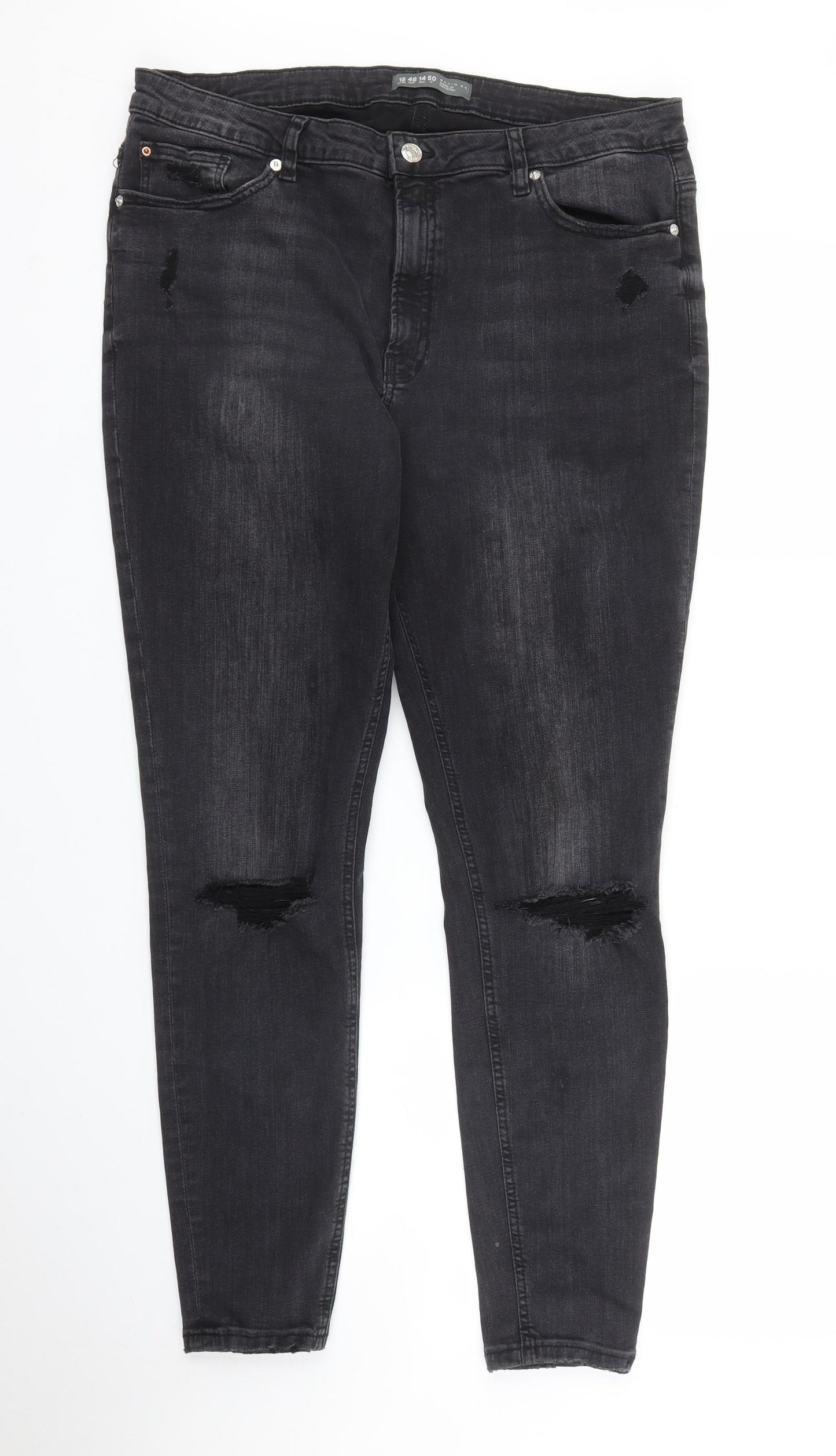 Primark Womens Black  Denim Skinny Jeans Size 18 L29 in