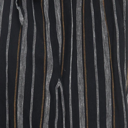 F&F Womens Black Striped  Capri Trousers Size 12 L25 in