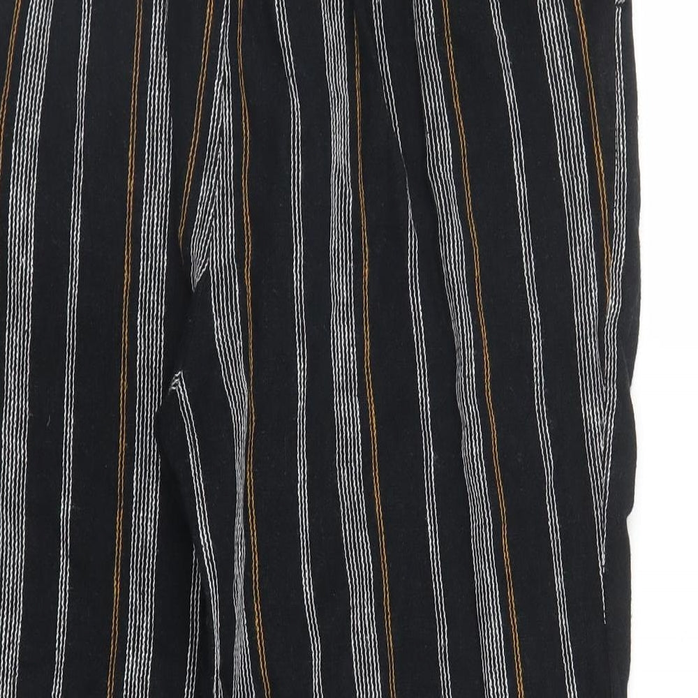 F&F Womens Black Striped  Capri Trousers Size 12 L25 in