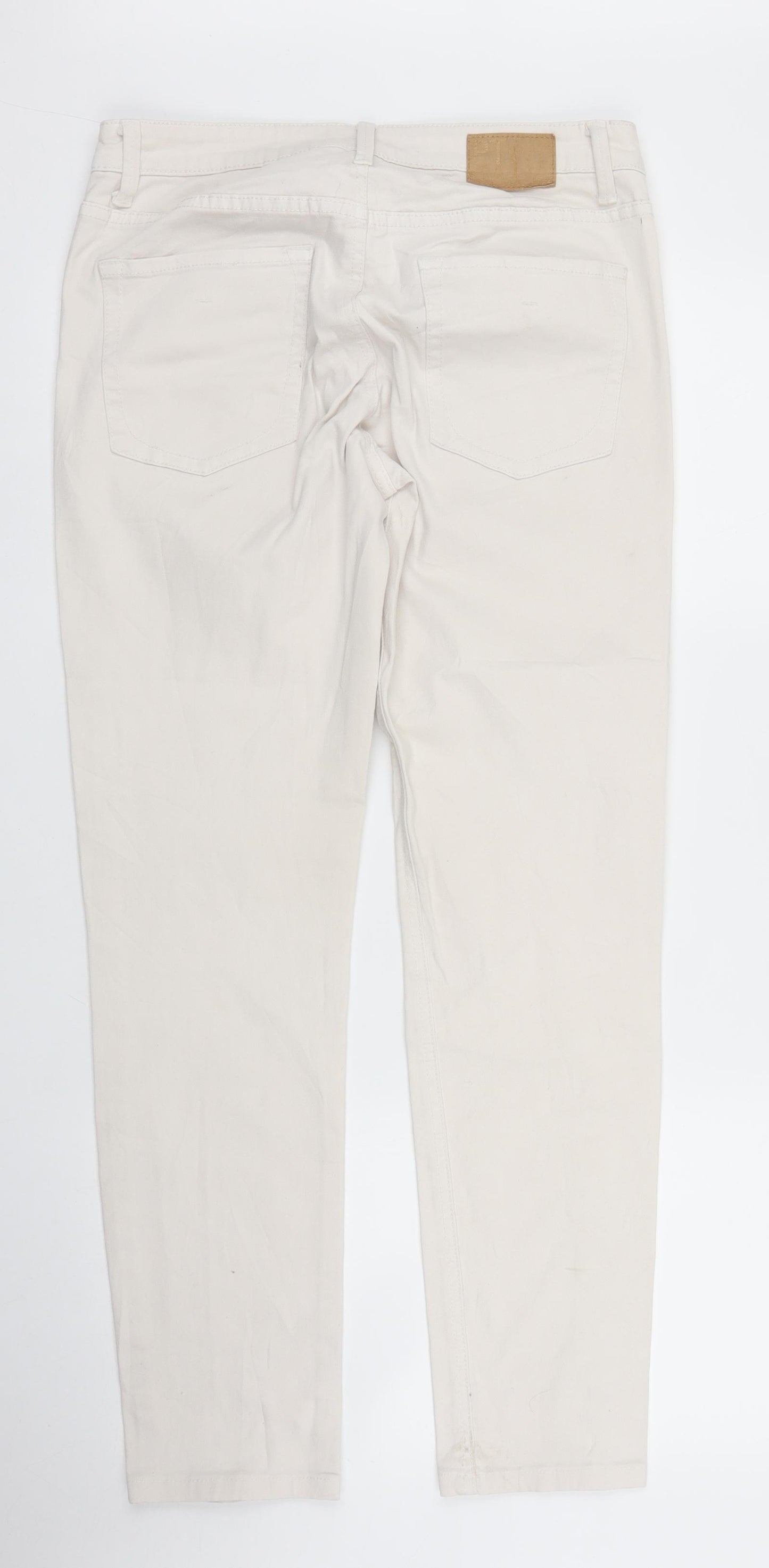 Part Two Womens White  Denim Skinny Jeans Size 12 L29 in