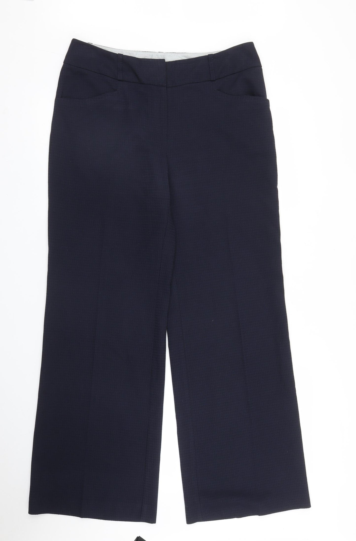 NEXT Womens Blue Houndstooth  Trousers  Size 12 L30 in
