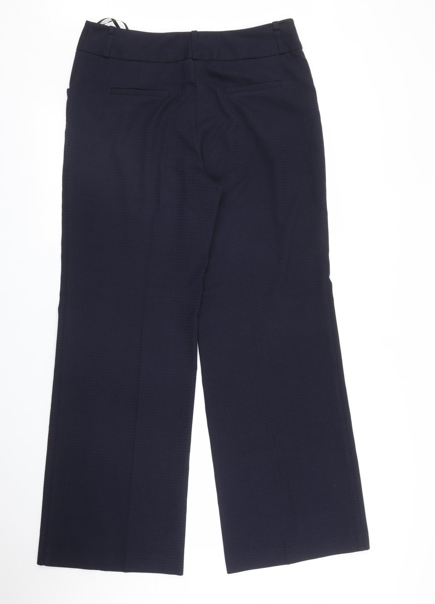 NEXT Womens Blue Houndstooth  Trousers  Size 12 L30 in