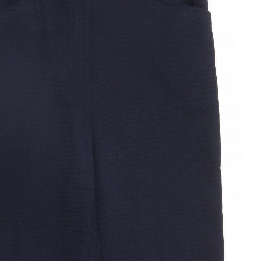 NEXT Womens Blue Houndstooth  Trousers  Size 12 L30 in