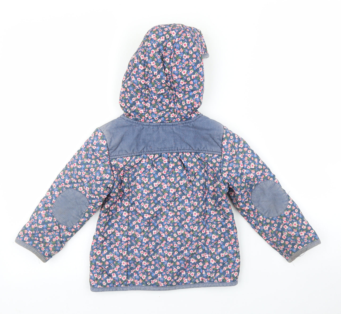 NEXT Girls Pink Floral  Quilted Coat Size 2-3 Years