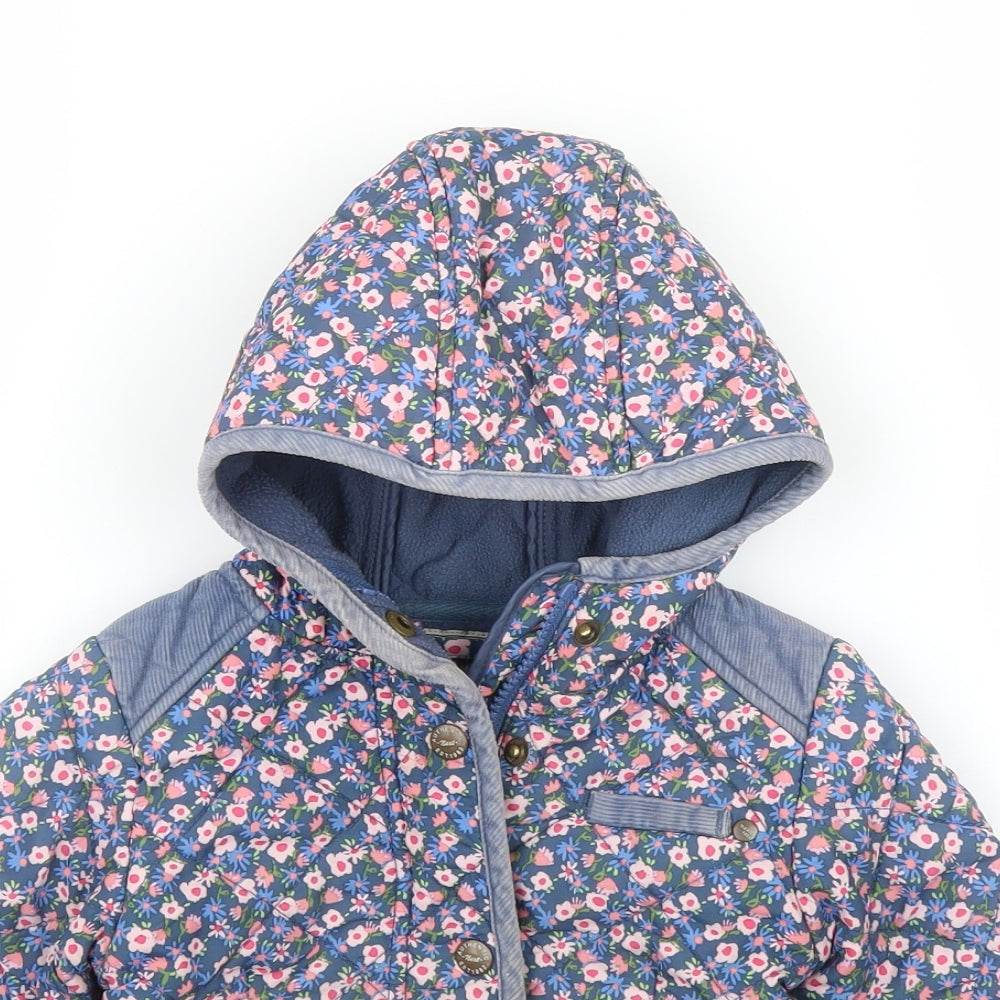 NEXT Girls Pink Floral  Quilted Coat Size 2-3 Years