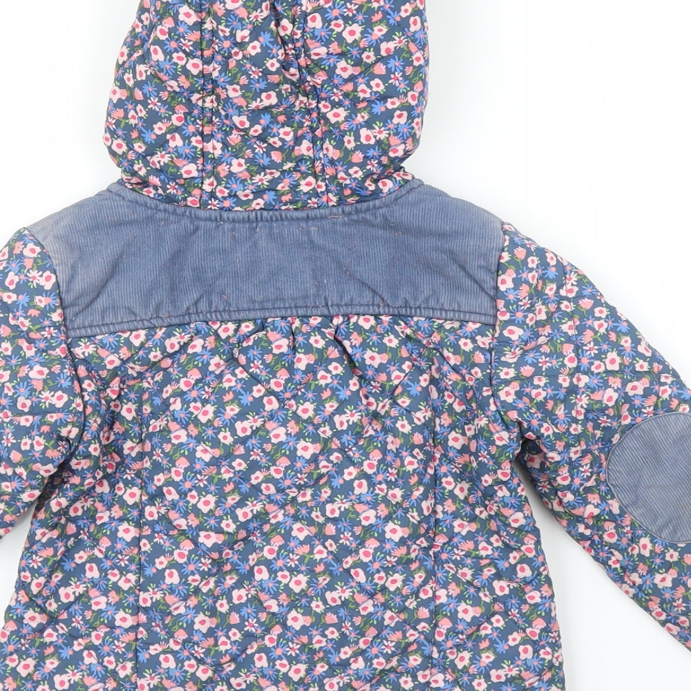NEXT Girls Pink Floral  Quilted Coat Size 2-3 Years