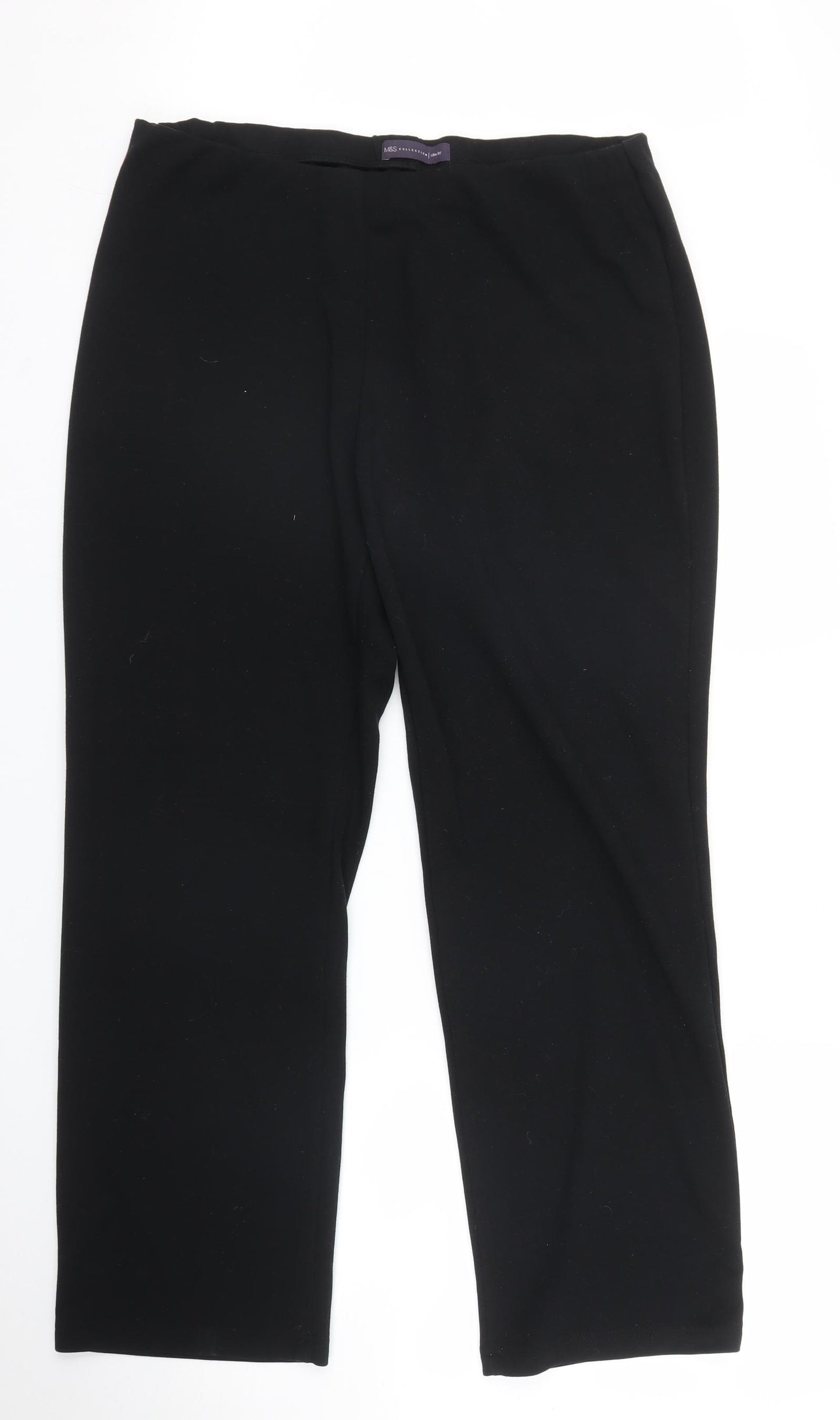 M&S Womens Black   Sweatpants Trousers Size 16 L29 in