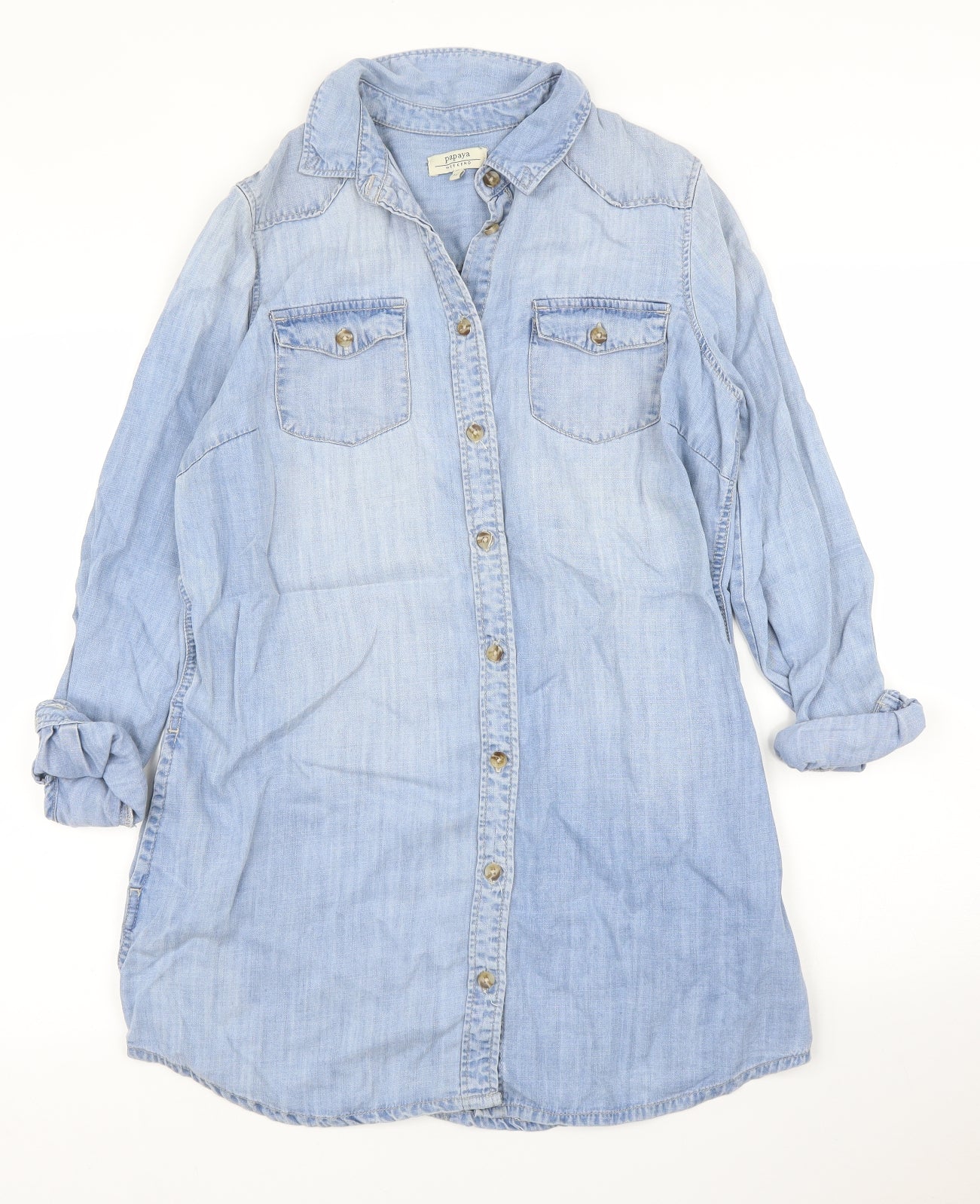 Papaya Womens Blue   Tunic Blouse Size 12