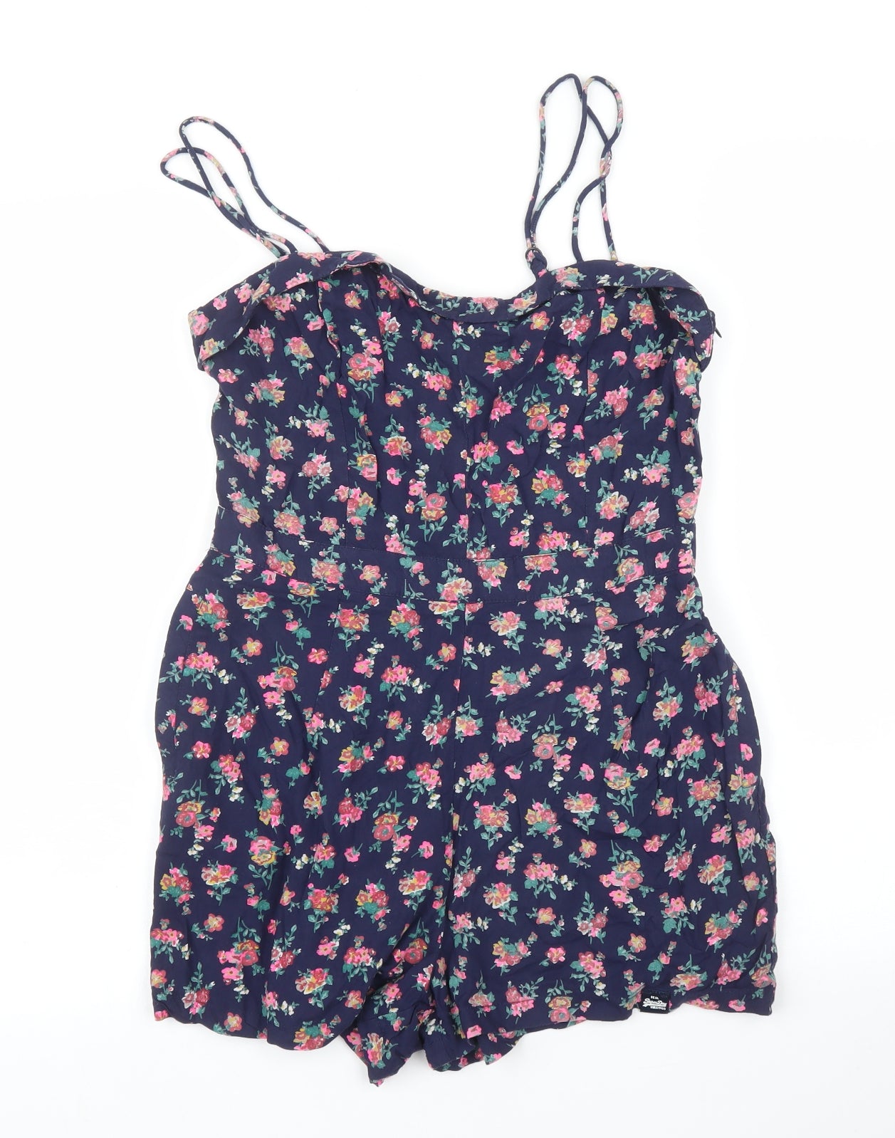 Superdry Womens Blue Floral  Romper One-Piece Size S